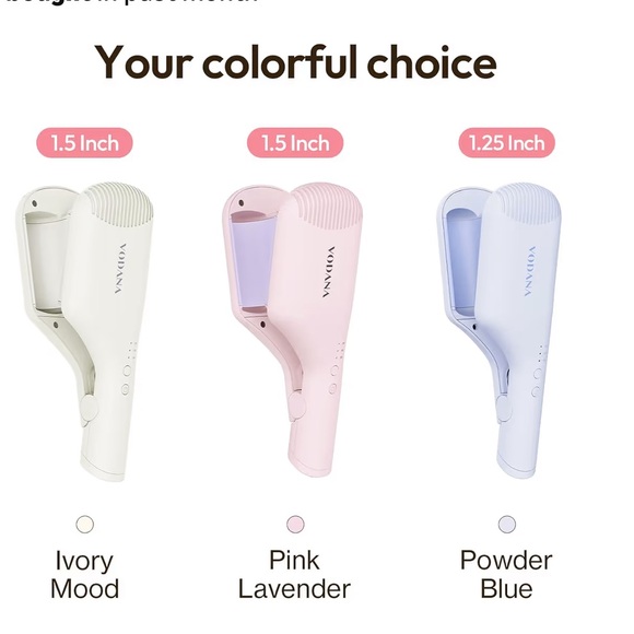 VODANA Compact Triple Flow Hair Waver - Portable Ceramic Curling Iron 003 - Picture 4 of 7